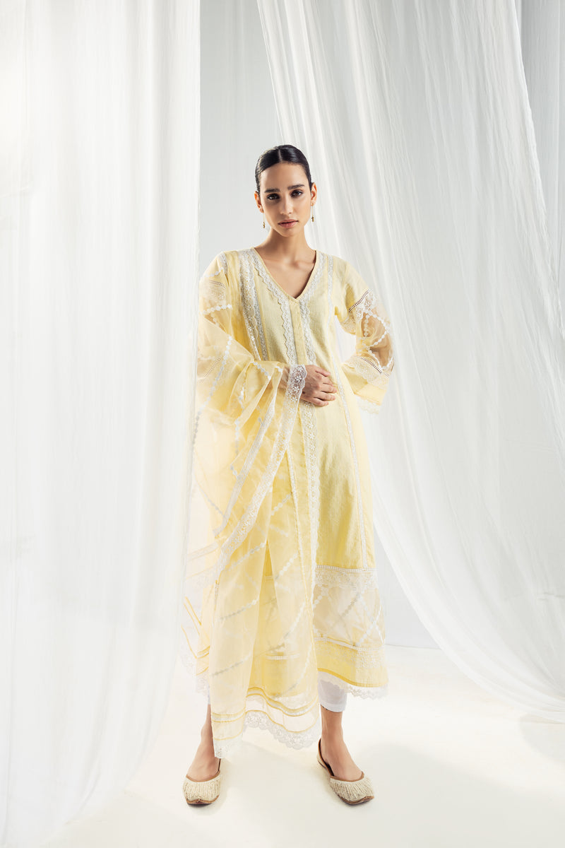 Celeste Yellow Dupatta