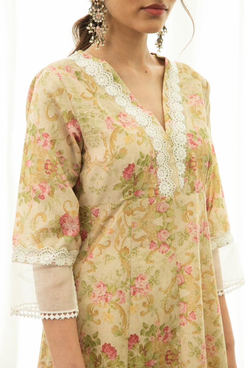 ZAINAB KURTA SET – Roze